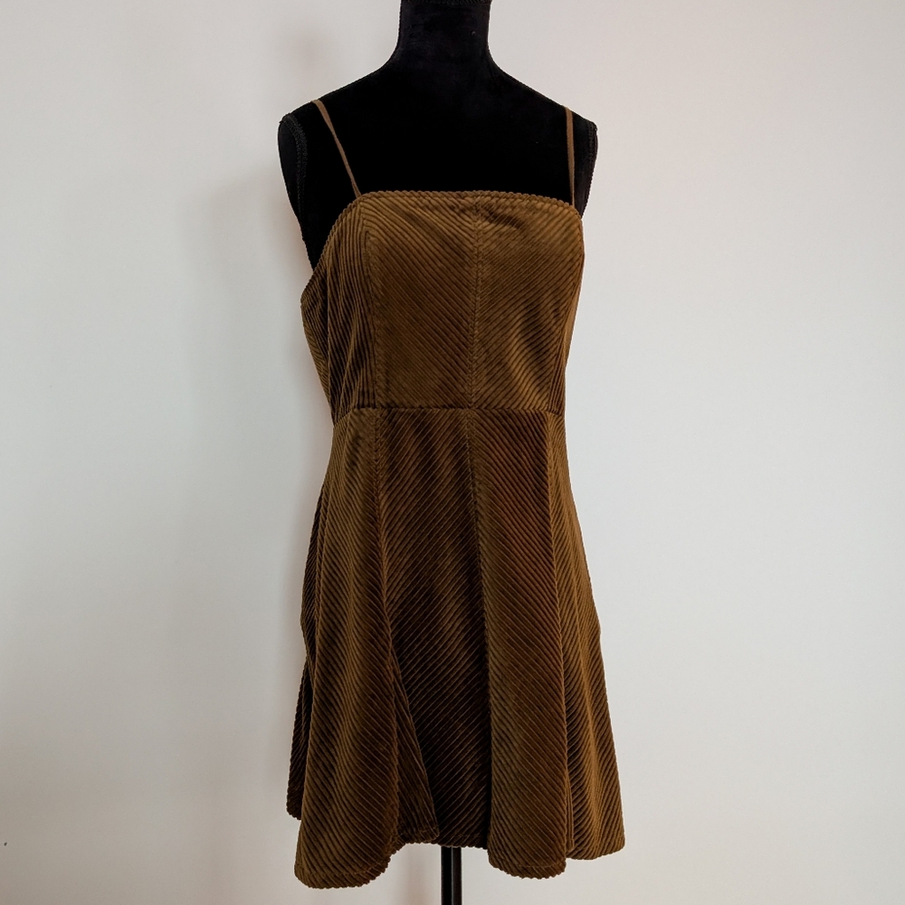 Brown corduroy Urban Outfitters mini dress Size M